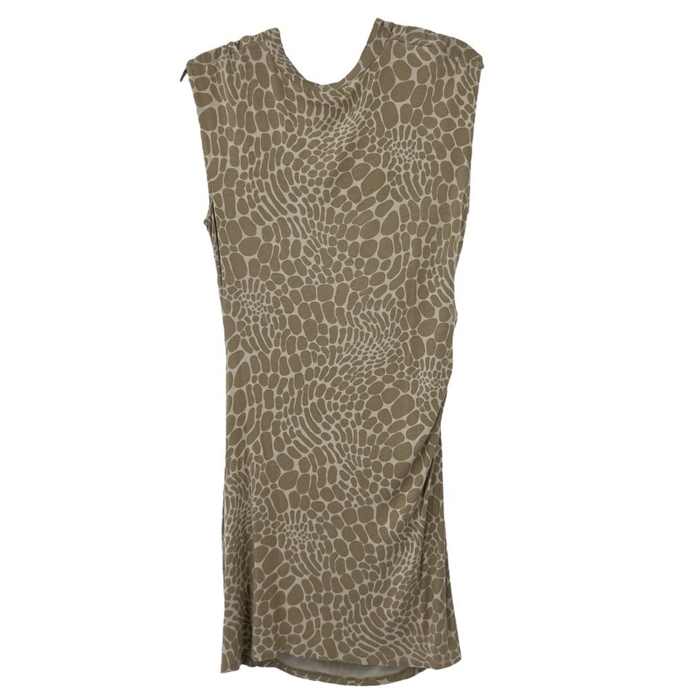 Michael Kors Giraffe Printed Midi Dress Size Large Tan and Cream SZ L - Picture 4 of 8